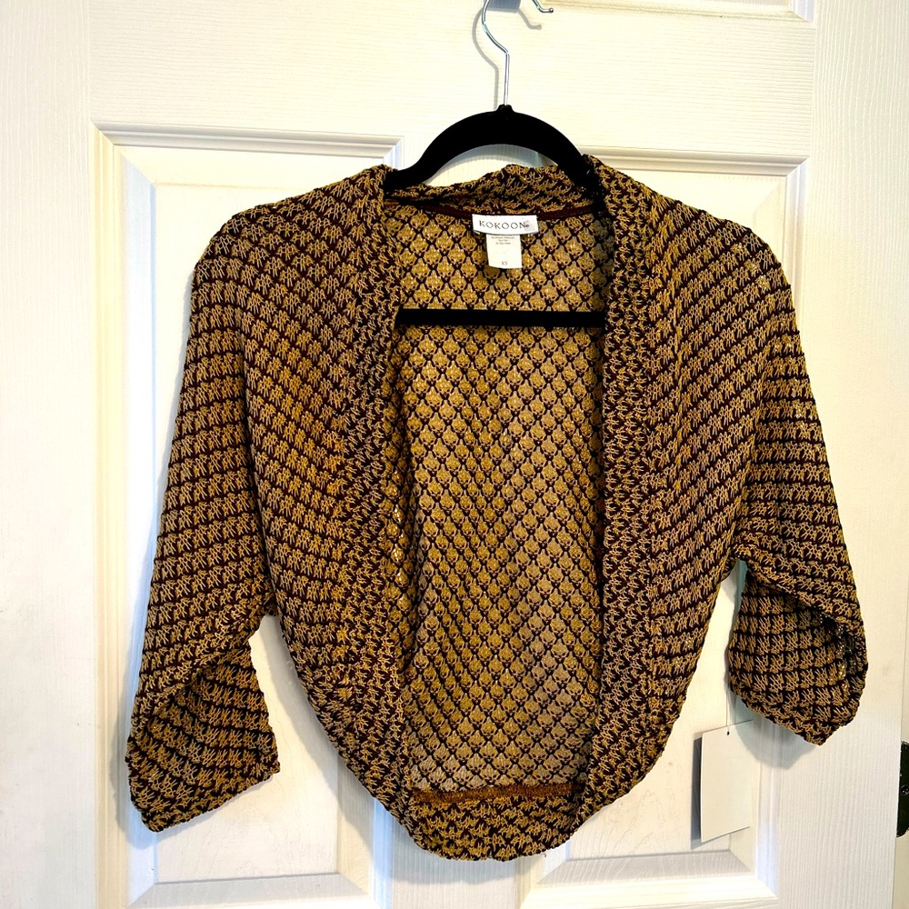 NWT Brown and Tan Shrug XS